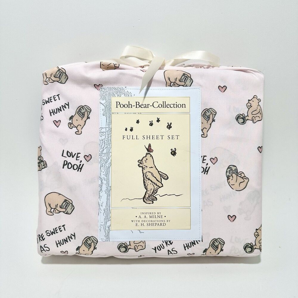Pooh Bear Collection Pink Winnie the Pooh & Honey 🍯 FULL size Sheet Set